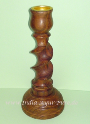 Indischer Kerzenständer aus Holz
